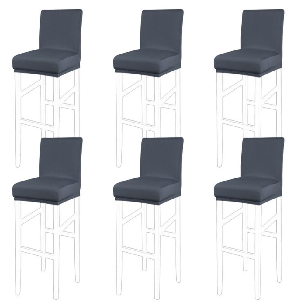 Stretch Bar Stool Covers Pub Counter Height Side Chair Slategray 6pcs